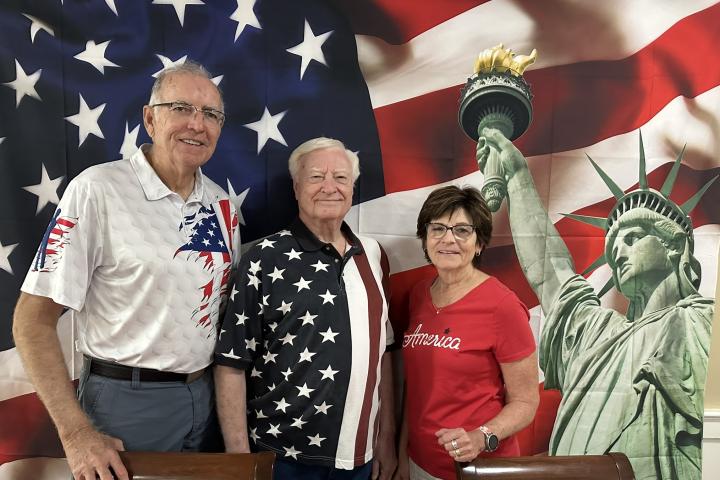Stan, Mike and Patty show their patriotic spirit!